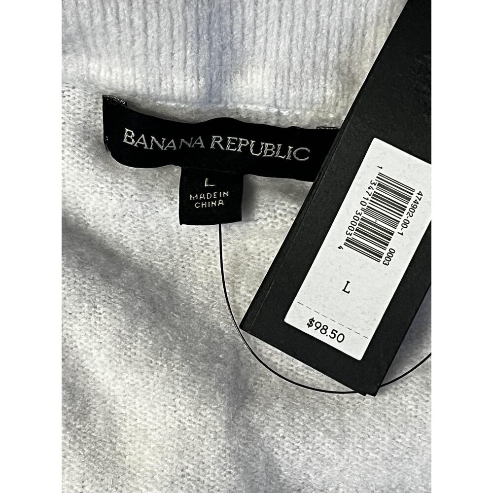 Banana Republic Sweater Womens Large White Off Shoulder Foldover Aire Yarn - Picture 4 of 9